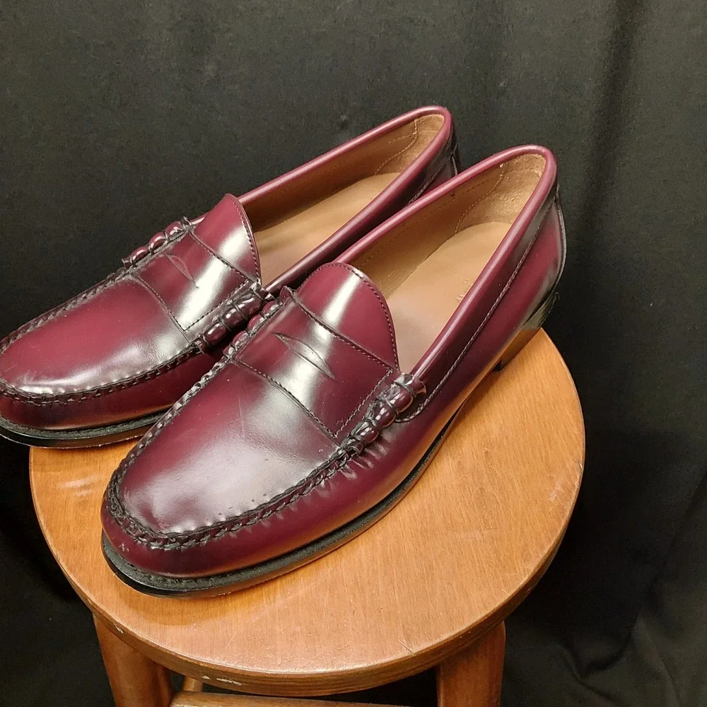 J.Crew Camden Penny Loafers Mens 13 Bordeaux Burgundy Leather BS114